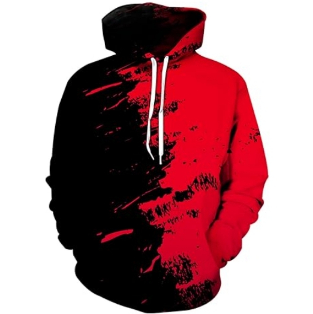 3D Print Pullover Hoodie Sweatshirt Women /Men Red